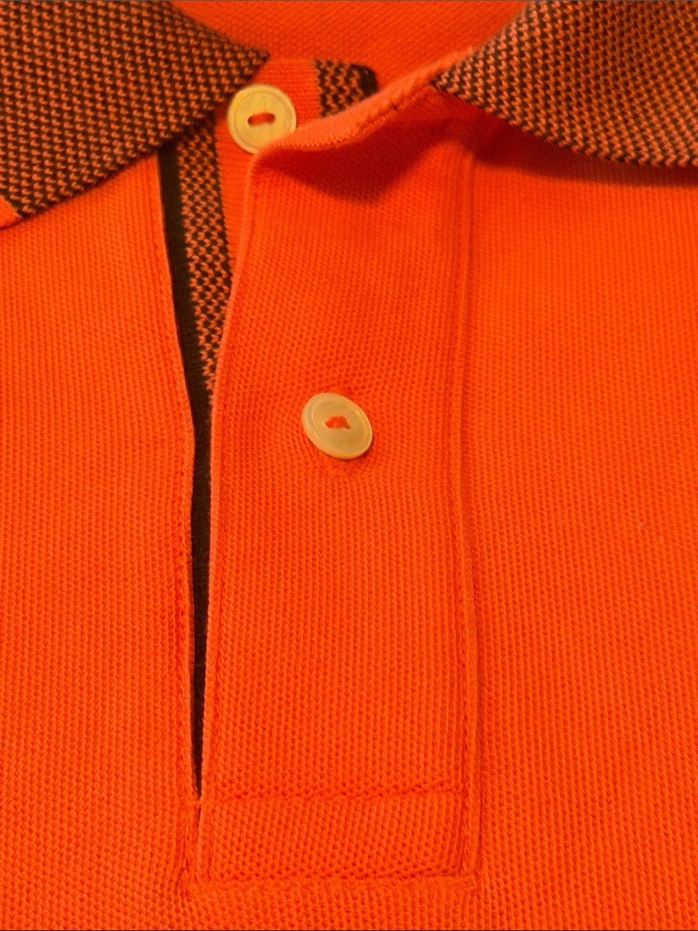 Psycho Bunny Orange Polo with Contrast Knit Collar - Picture 5 of 5